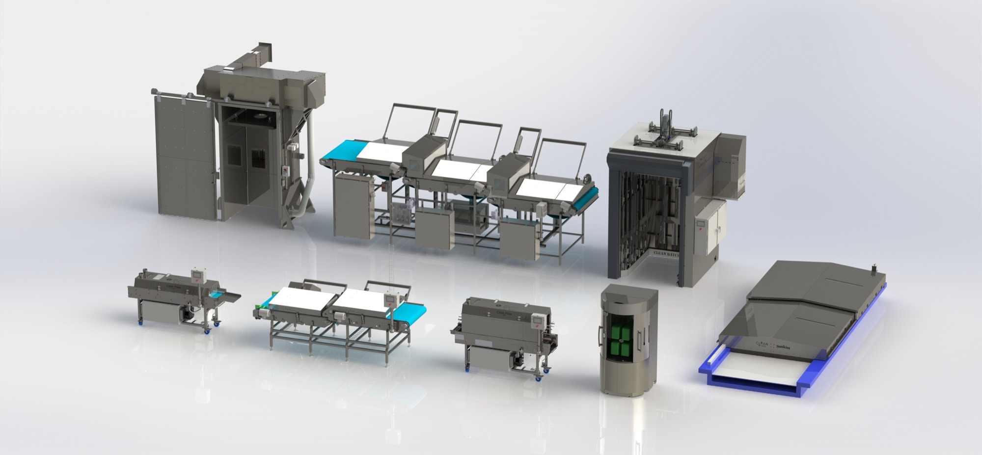 Family of custom processing machines designed by Pure Life Machinery