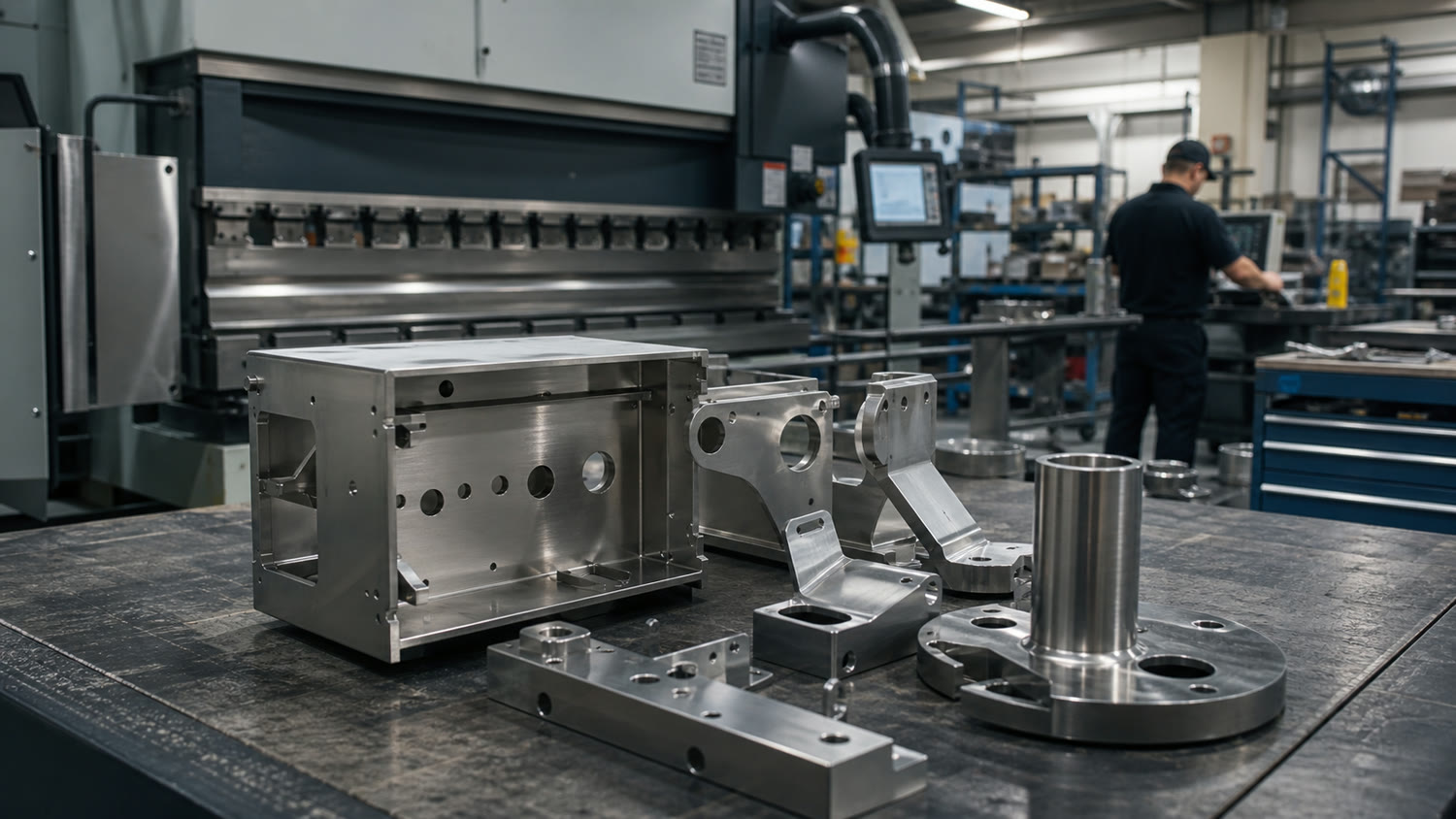 Precision fabricated machine components in a custom shop